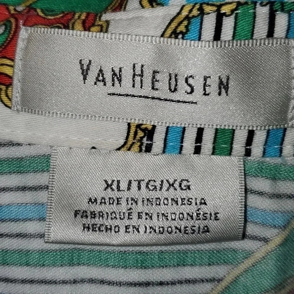 Van Heusen Multi Pattern Paisley Polka-dot Shirt Size XL - Picture 2 of 11
